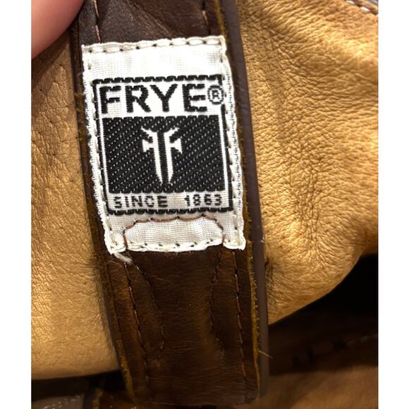 Frye Billy Hammered Stud Cognac Leather Western Cowboy Riding Boot 7.5 7.5 - Picture 10 of 11